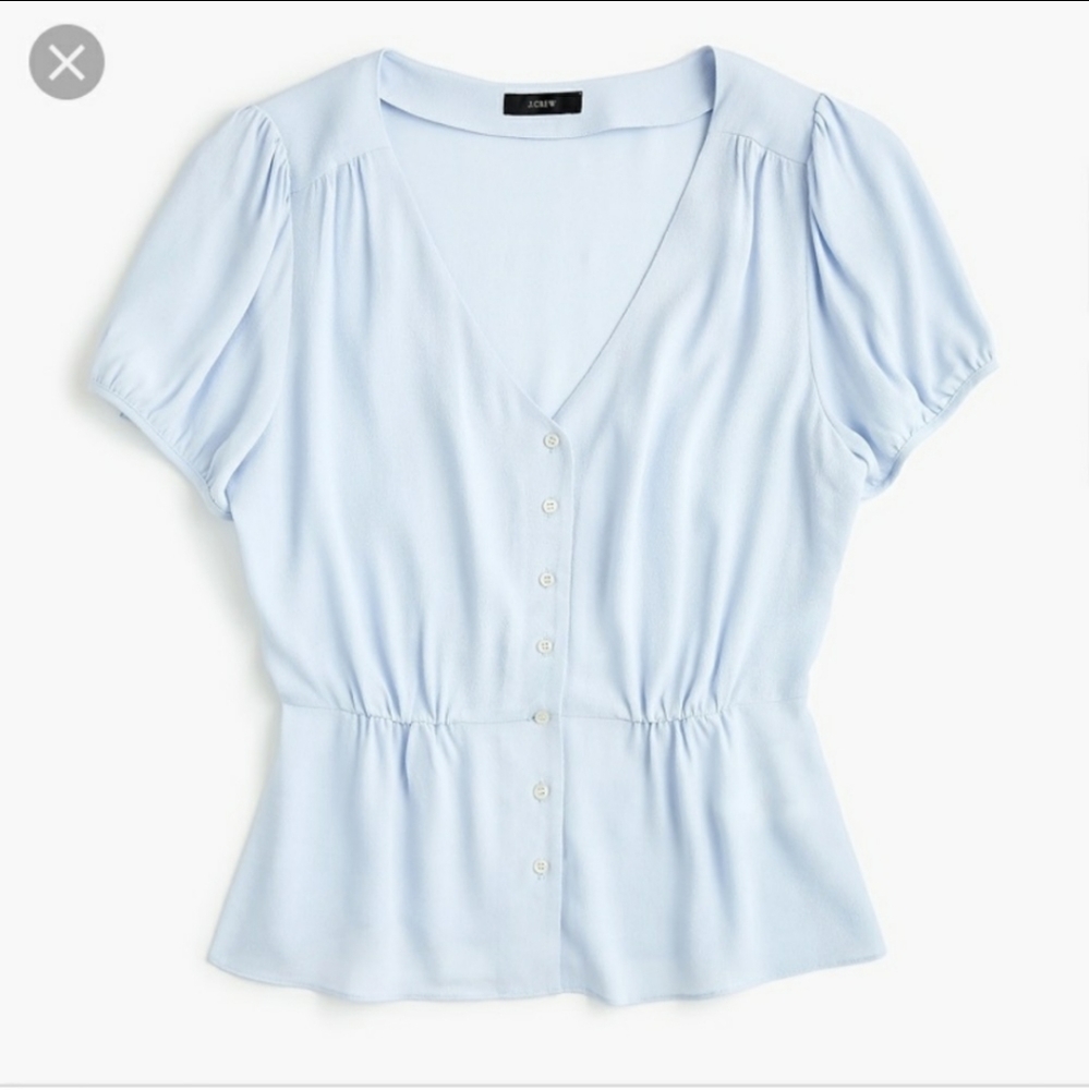 J. Crew Petite Button-up Peplum Top